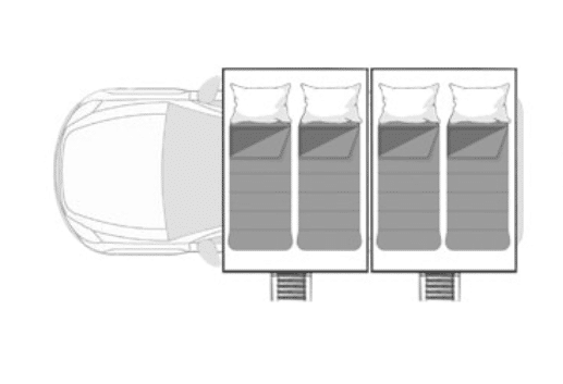 Packing view of double cab Land Cruiser.